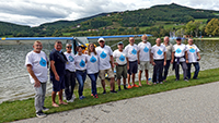 Allein geht nicht: Organisator, die Piloten und fast alle Helfer des 5. Seaplane Meeting Stubenbergsee. Von links nach rechts:Christoph Bolliger, Rdiger Hahn, Vanadis Blechmann, Regina Griesenhofer-Barszczewski, Tanja Schrefl, Andreas Doblhoff-Dier, Christoph Barszczewski Aviator.at, Alex Kollep, Sven Dring, Patric Saurenmann, Alexander Allmer, Peter Husl, Rudolf Geckle